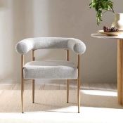 Fulbourn Beige Woven Dining Chair with Natural Wood Effect Legs. - ER29. RRP £209.99. Well-cushioned