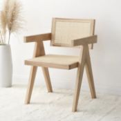 Jeanne Natural Colour Cane Rattan Solid Beech Wood Dining Chair. - ER23. RRP £199.99. The cane