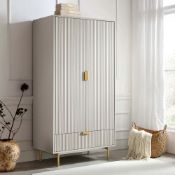 Richmond Ridged Double Wardrobe with Drawer, Matte Taupe. - ER29. RRP £519.99. Thanks to its clean-