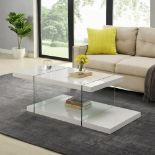 Albion White High Gloss and Glass Coffee Table. - ER23. RRP £209.99. Our Albion coffee table lends
