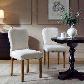 Stanway Set of 2 Champagne Velvet Dining Chairs. - ER29. RRP £269.99. Padded throughout the backrest
