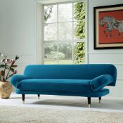 Solna 2-Seater Sofa Bed, Teal Velvet. - ER20. RRP £439.99. Upholstered in beautiful teal velvet, our