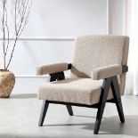 Chinnor Sand Boucle Accent Chair. - ER29. RRP £269.99. Well-cushioned in seat, back and arm and