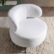 Penn White Boucle Wing Back Accent Chair. - ER29. RRP £349.99. Chunky seat is well cushioned and