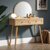 Frances Woven Rattan Dressing Table with Mirror, Natural. - ER23. RRP £229.99. Natural materials