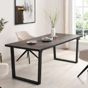 BERN 6-8 Seater Dark Oak Extending Dining Table with Metal Legs. - ER20. RRP £459.99. The table