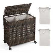 110L Collapsible Laundry Hamper Lid and Removable Liner Bag. - ER53. The steel frame is covered with