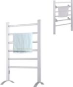 Multigot Heated Towel Rail, Electric Towel Radiator with 6 Bars & 4 Non-Slip Mats, Wall Mounted &