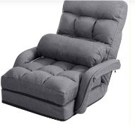 ADJUSTABLE FOLDING FLOOR LAZY CHAIR WITH PILLOW-GREY. - ER53. Sometimes you just want to have some