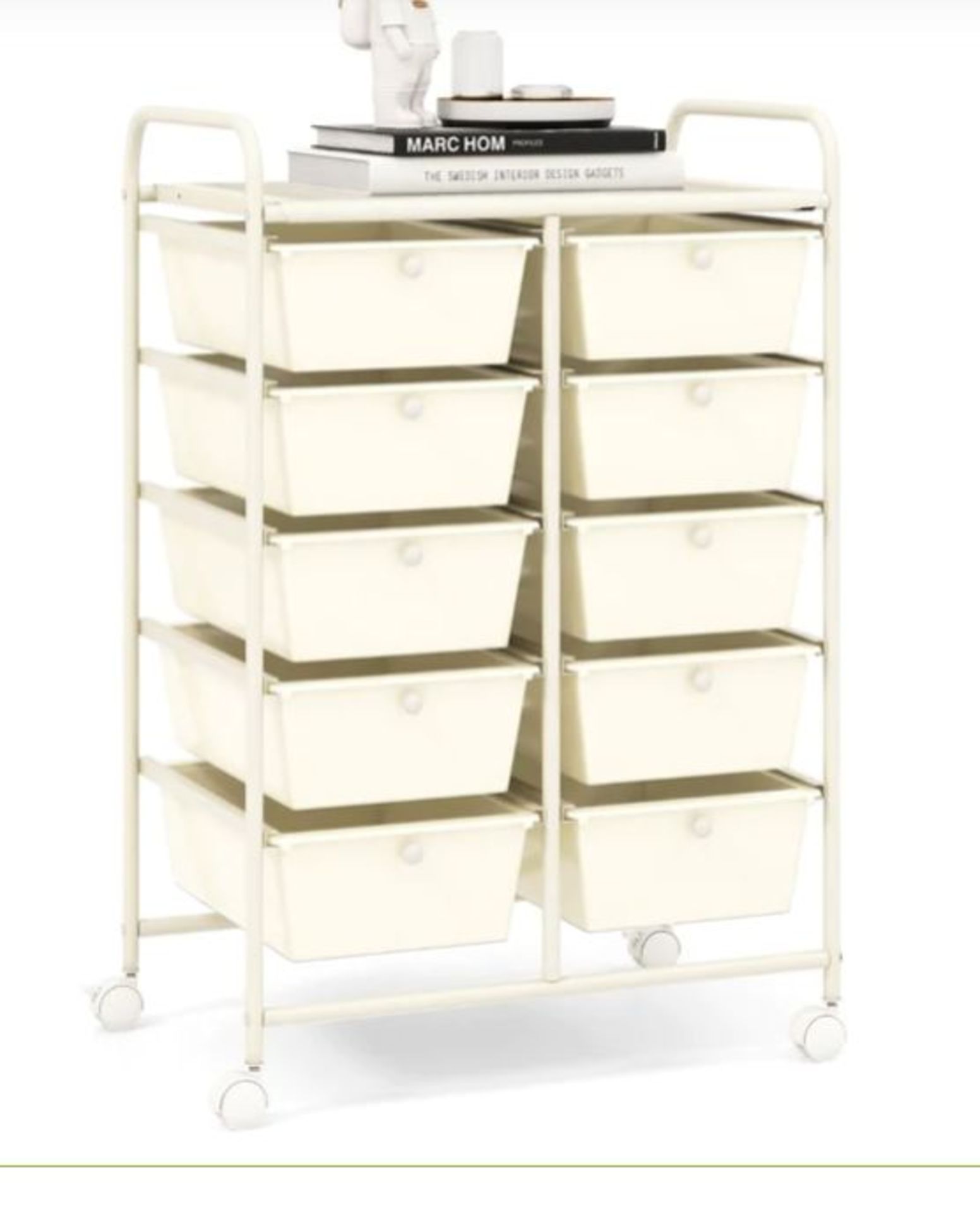 STORAGE ROLLING CART WITH 10-DRAWER FOR TOOLS SCRAPBOOK PAPER ORGANISING-WHITE. - ER53. Whether