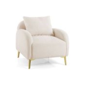 MODERN ACCENT CHAIR UPHOLSTERED ARMCHAIR WITH REMOVABLE PILLOW. - ER53. The curved backrest and