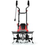 1500W Corded Electric Garden Tiller with 6 Blade Till. - ER53. The tiller cultivator features a