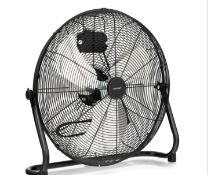 160W HIGH VELOCITY FLOOR FAN WITH 3 SPEED AND ADJUSTABLE TILTING HEAD-BLACK. - ER53.
