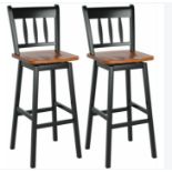 Set of 2 Bar Stools Wooden Counter Height Chair Pub Dining Chairs 360 °Swiveling. - ER53. Each pub