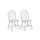 Set of 2 Vintage Windsor Dining Side Chair Wood Spindleback Kitchen Room White. - ER53 We know