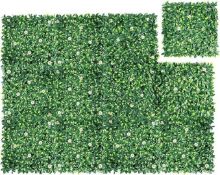 GiantexUK 12 PCS Artificial Leaf Hedge Panels, Greenery Wall Hedge Screening with Interlocking