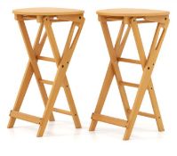 BAMBOO FOLDING BAR STOOL SET OF 2-NATURAL. - ER53. This bar stool is crafted from 100% high-