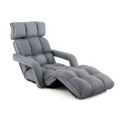 Relax Folding sofa Chair with 6 adjustable positions 72 x 61 x 46.5 cm Grey. - ER53. The headrest,