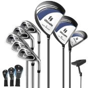 Men's 9 Pieces Complete Golf Club Set. - ER53. This 9-piece golf club set comes with 1# driver