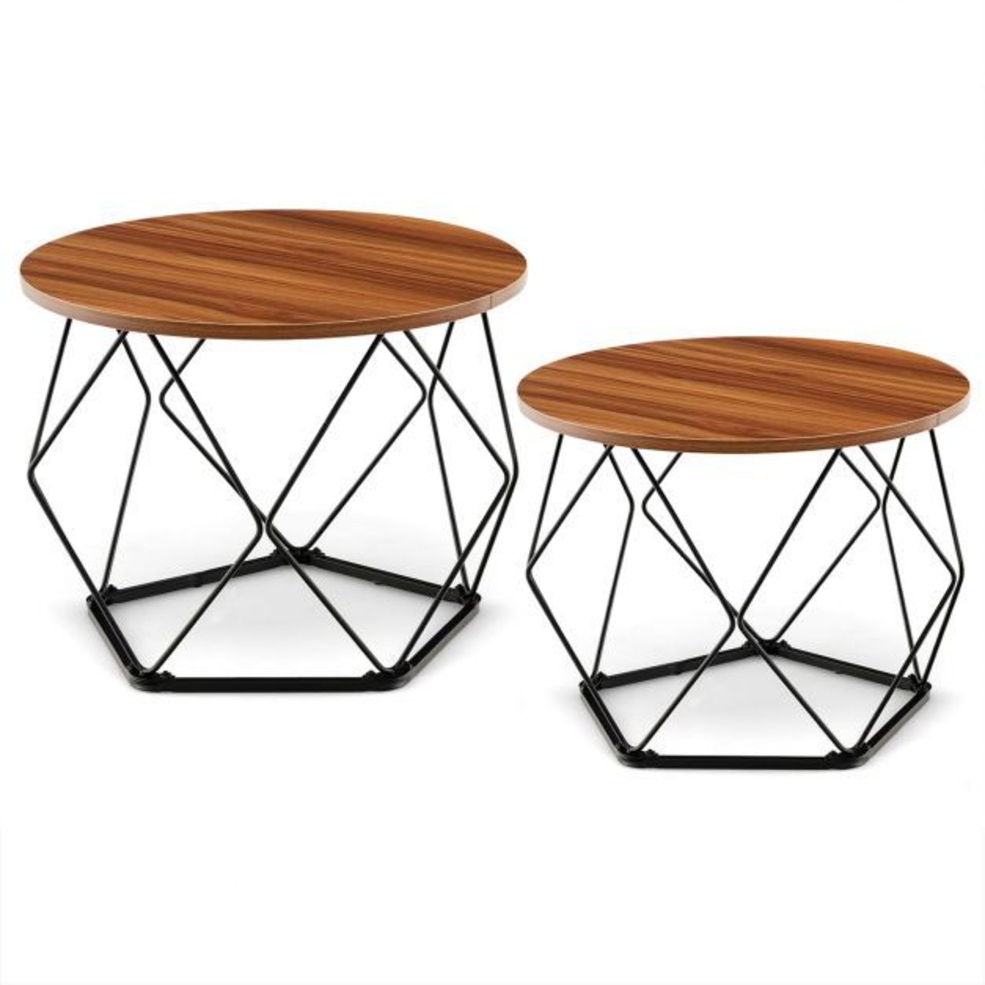 2 Pcs Coffee Tables Set with Pentagonal Base for Living Room. - ER53. The coffee table set of 2 is a