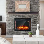 Recessed Electric Fireplace with 7 Flame Colours and Timer Function. - ER53. Contemporary and modern