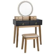 Modern Dressing Table with LED Mirror and Cushioned Stool. - ER53. Do you like somewhere to sit