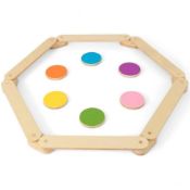 12-Piece Kids Wooden Balance Beam With Colorful Steeping Stones UY10026. - ER53.