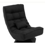4-POSITION ADJUSTABLE FLOOR CHAIR WITH SWIVEL BASE-BLACK. - ER53. The comfy sofa chair is suitable