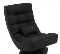 4-POSITION ADJUSTABLE FLOOR CHAIR WITH SWIVEL BASE-BLACK. - ER53. The comfy sofa chair is suitable