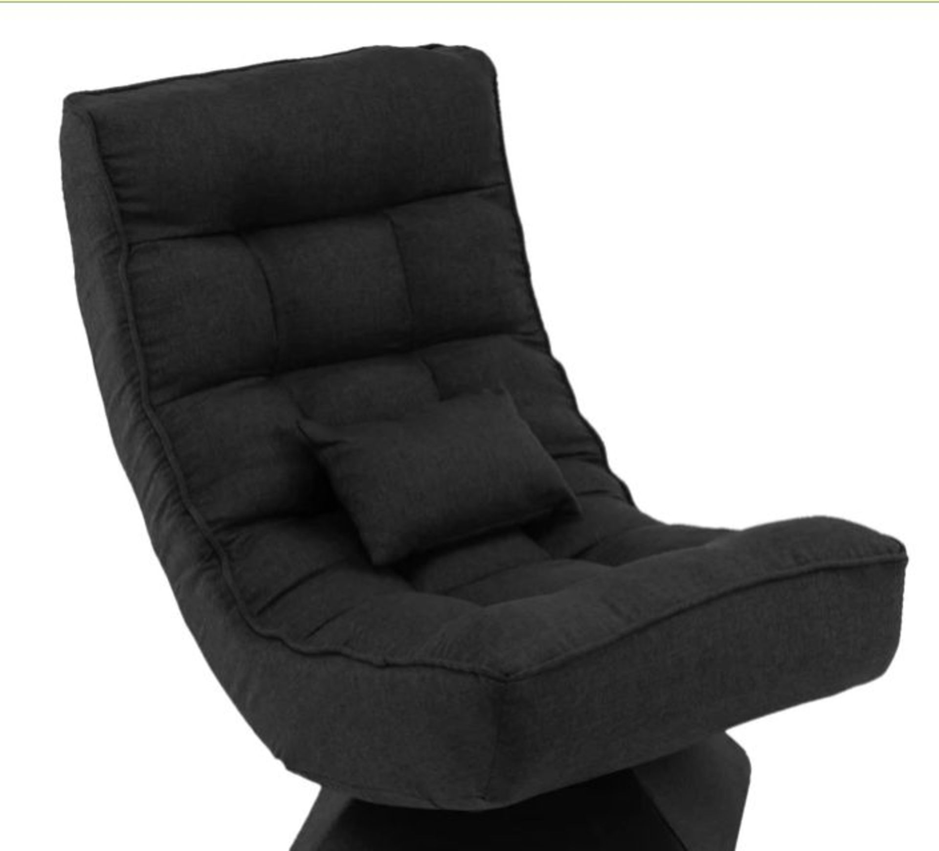 4-POSITION ADJUSTABLE FLOOR CHAIR WITH SWIVEL BASE-BLACK. - ER53. The comfy sofa chair is suitable