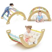 2-in-1 Arch Rocker with Soft Cushion-Colourful. - ER53. This 2-in-1 arch climber will be a nice