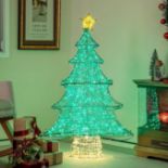 Multigot 4FT Lighted Christmas Tree, Pre-Lit Artificial Xmas Trees with Top Star, Tower-Shaped