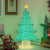 Multigot 4FT Lighted Christmas Tree, Pre-Lit Artificial Xmas Trees with Top Star, Tower-Shaped