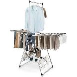 Multigot Clothes Drying Rack, Gullwing Style Folding Clothes Airer with Height-Adjustable Wings