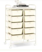 STORAGE ROLLING CART WITH 10-DRAWER FOR TOOLS SCRAPBOOK PAPER ORGANISING-WHITE. - ER53. Whether