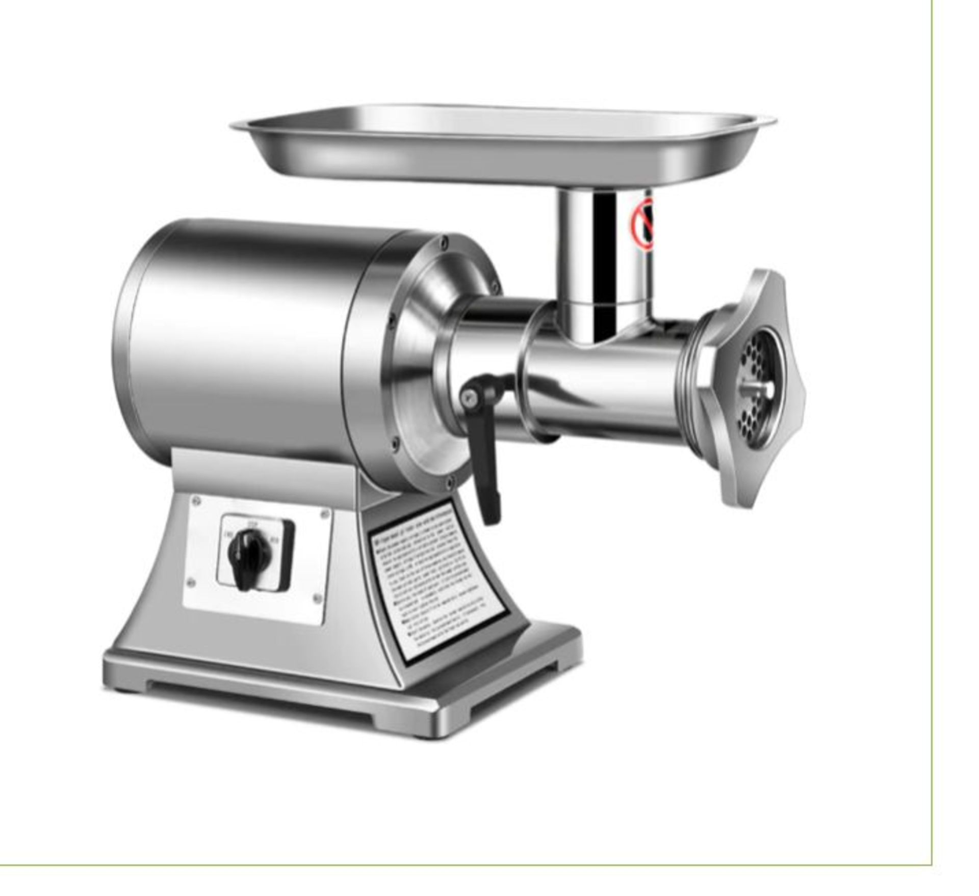 3-IN-1 MEAT MINCER AND SAUSAGE STUFFER MAKER-SILVER. - ER53. Equipped with a 750W copper motor, this