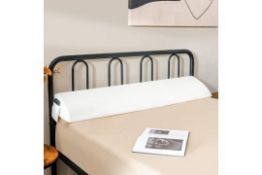 COSTWAY Full/Queen Size Bed Wedge Pillow with Side Pocket, 4FT6/5FT Headboard Pillow Long Gap Filler