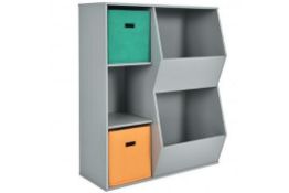 Kids Toy Storage Cabinet Shelf Organizer -Gray HW66017GR. - ER53. This kids' toy storage cabinet can