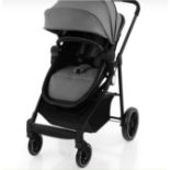 2 IN 1 HIGH LANDSCAPE STROLLER WITH REVERSIBLE SEAT AND ADJUSTABLE BACKREST AND CANOPY-GREY. - ER53.