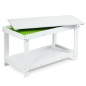 Solid Multifunctional Wood Kids Activity Play Table-White. - ER53. Made of durable natural pine wood