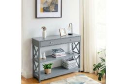 3-TIER CONSOLE TABLE X-DESIGN HALLWAY STORAGE CABINET SOFA SIDE TABLE W/ DRAWER. - ER53.
