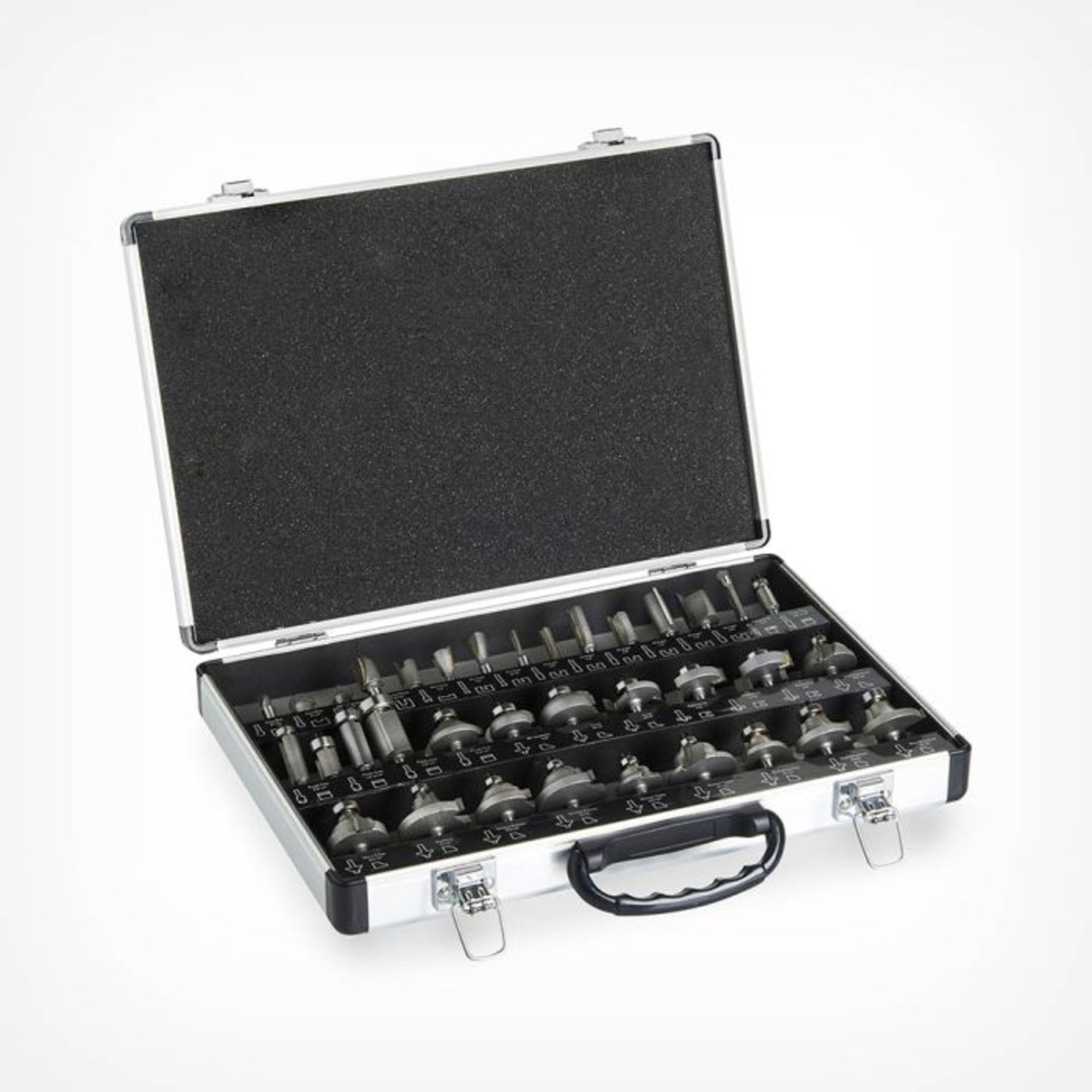 35 Piece Router Bit Set. - ER51. Including 35 pieces of Tungsten Carbide Tipped (TCT) router saw