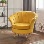 Mustard Scallop Shell Tub Chair. - ER51. *design may vary to picture*