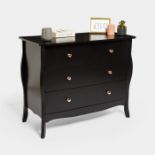 Sophia Black Chest of Drawers. - ER51. Featuring a minimalist, contemporary design, refresh your