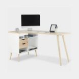 White & Oak Effect Computer Desk. - ER51. If you’re looking for the kind of workstation that makes