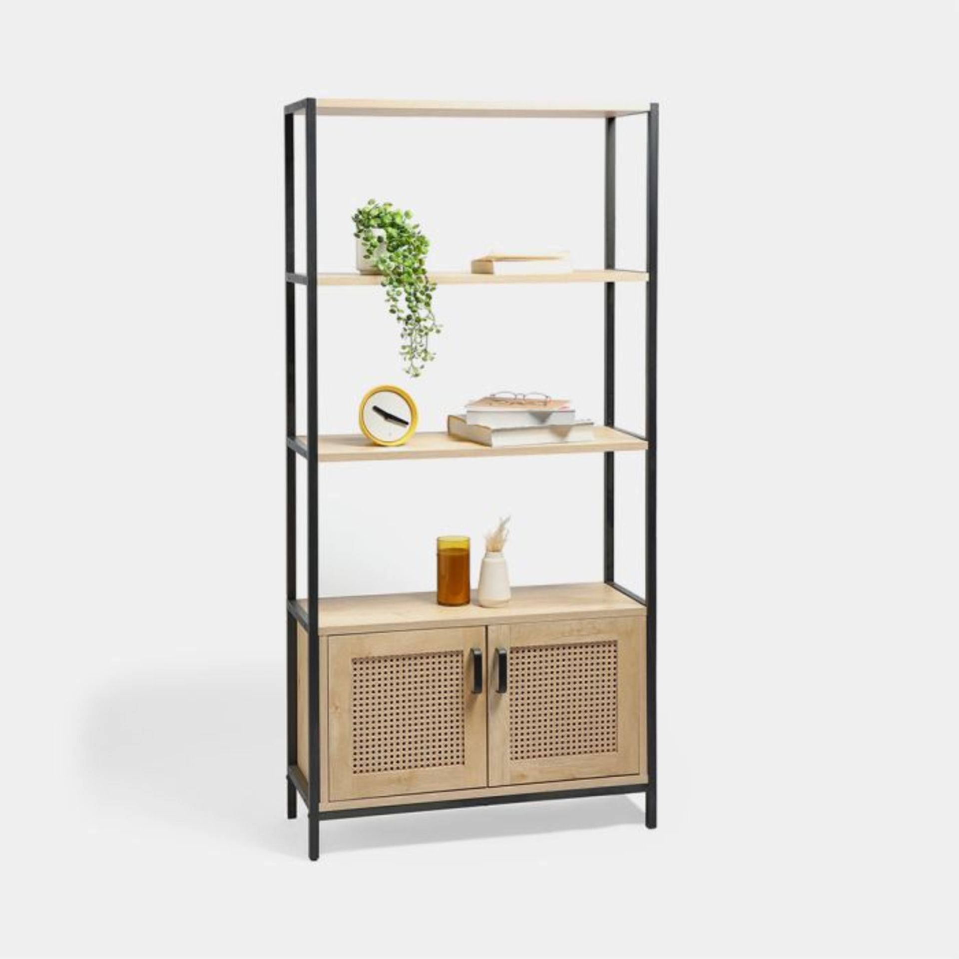 Lena Rattan Book Shelf. - ER51. RRP £229.99. Beautiful naturally designed rattan pairs perfectly