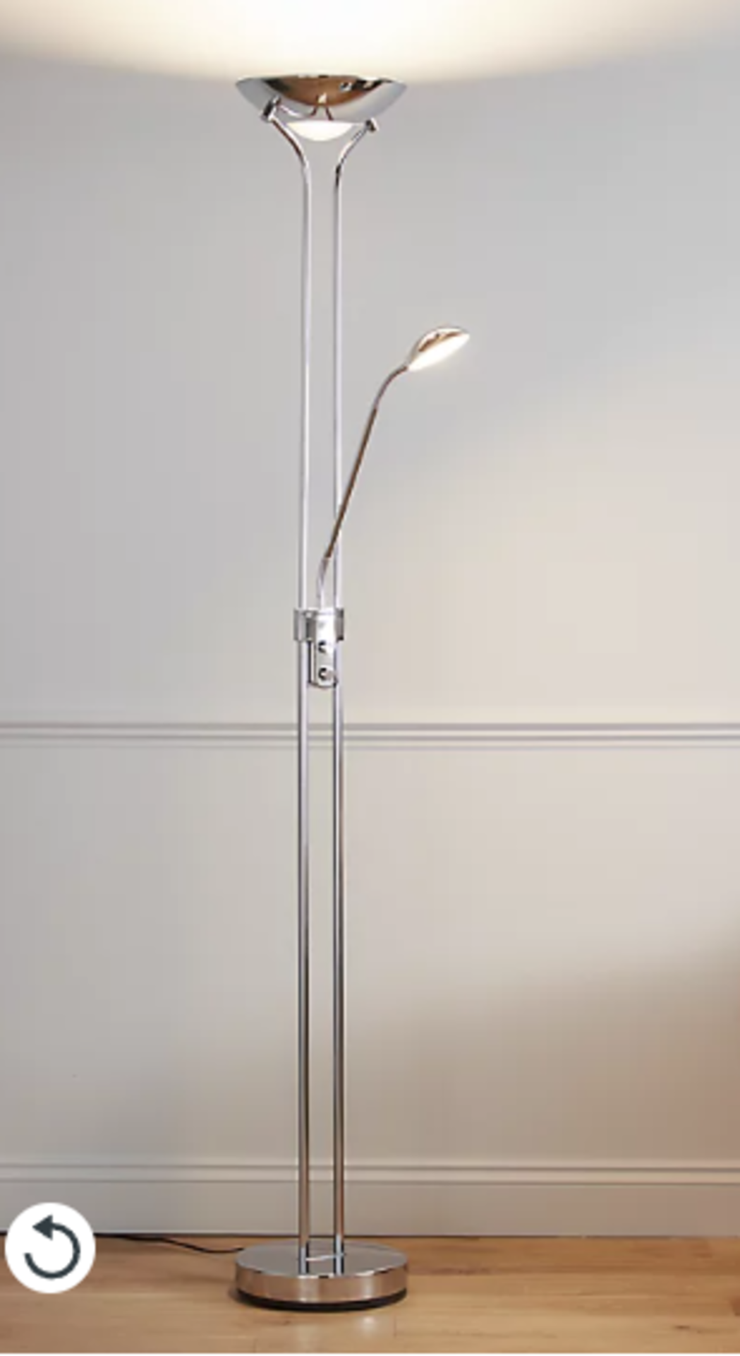 GoodHome Pulmoz Chrome effect LED Mother & child floor light. - ER44. RRP £125.00. Our indoor