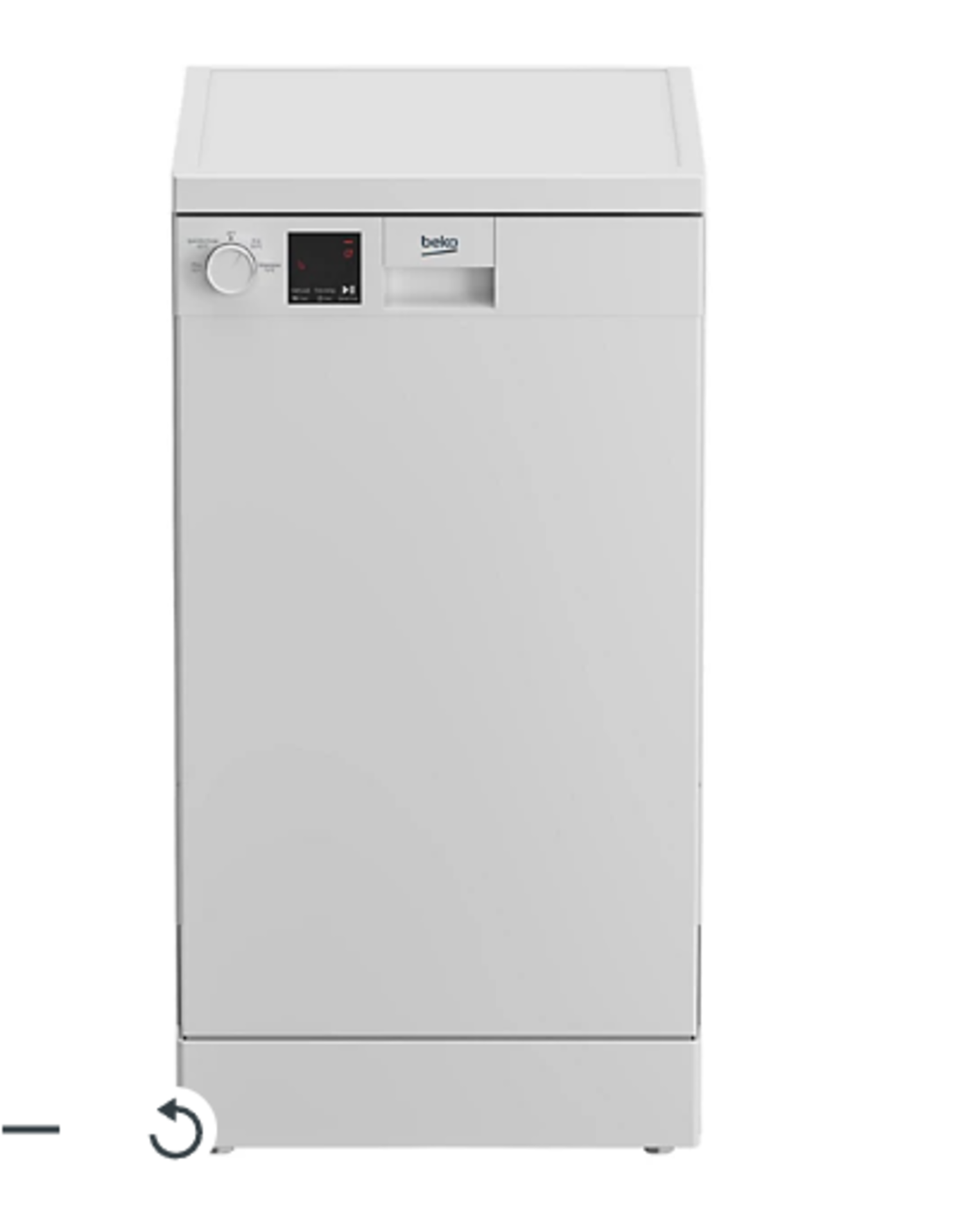 Beko DFS05Q10W Freestanding Slimline Dishwasher - White. - ER44. RRP £378.00. Perfect for when space