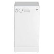 Beko DFS05Q10W Freestanding Slimline Dishwasher - White. - ER33. RRP £378.00. Perfect for when space