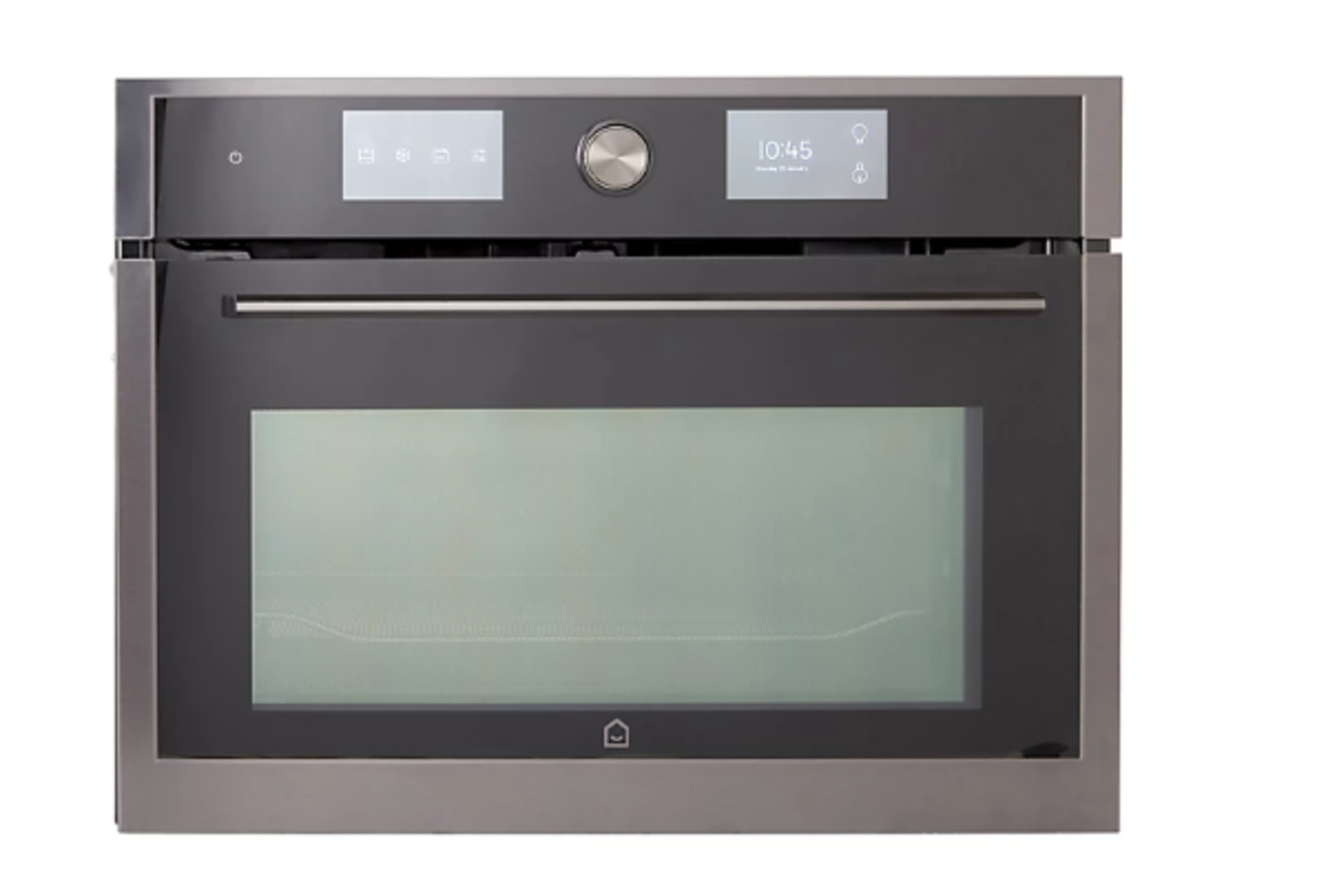 GoodHome GHCOM50 Built-in Compact Oven with microwave - Brushed black stainless steel effect. -